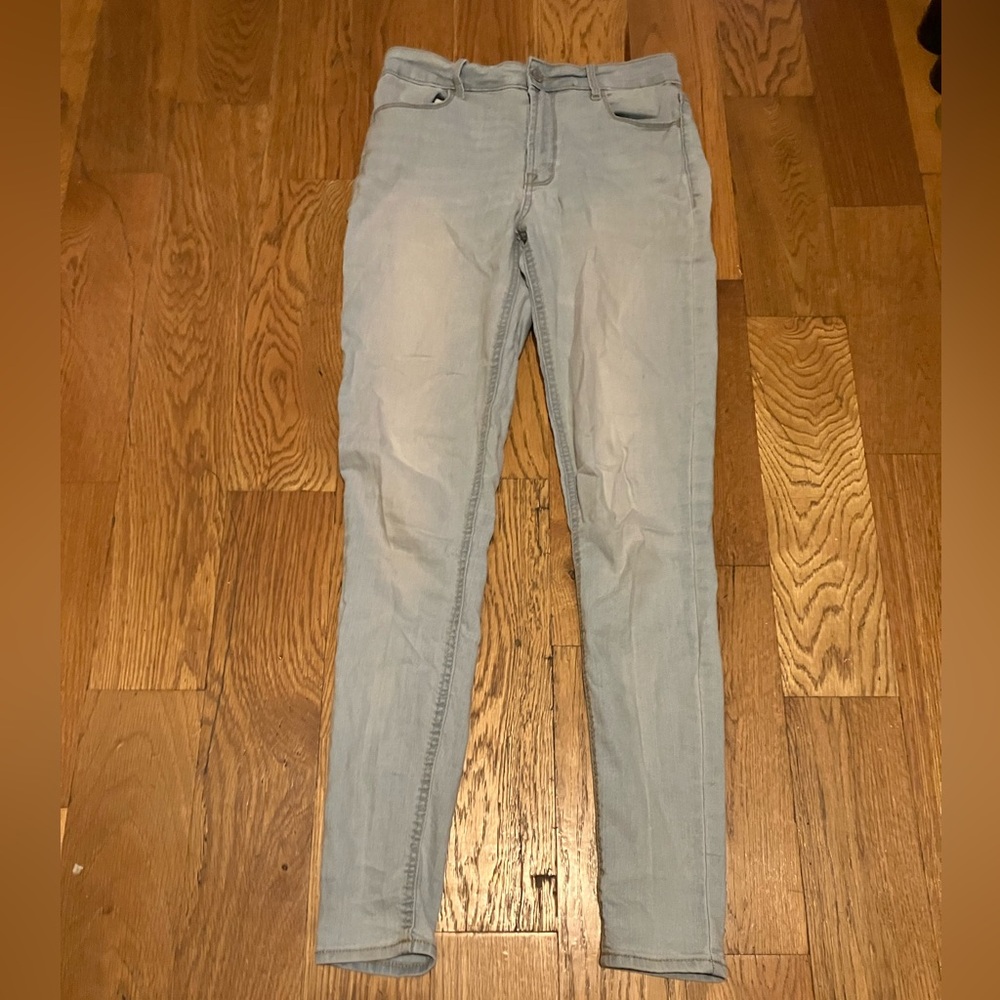 Old Navy Super Skinny Ankle High Rise Jeans 4 Tall Women's Used Light Wash
